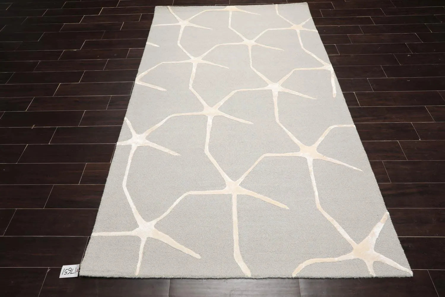 5' x8' Hand Tufted Hand Made 100% Wool Designer Modern & Contemporary  Oriental Area Rug Gray,Ivory Color