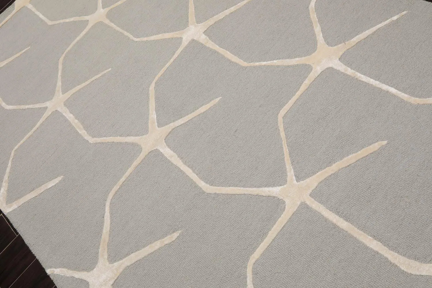 5' x8' Hand Tufted Hand Made 100% Wool Designer Modern & Contemporary  Oriental Area Rug Gray,Ivory Color