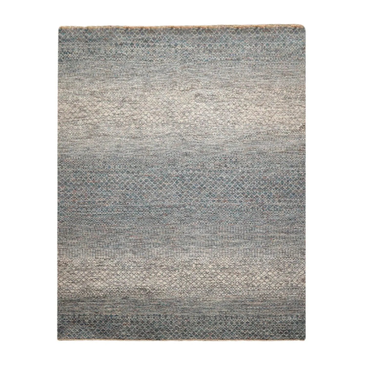 8' x 10' Hand Knotted 100% Wool Modern Oriental Area Rug Ivory, Blue, Aqua